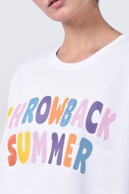 تیشرت آستین کوتاه چاپی زنانه