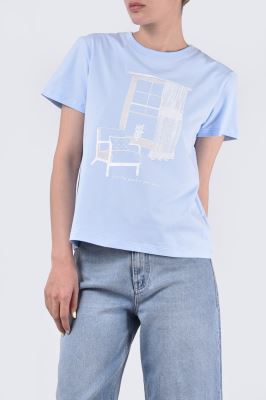 تیشرت آستین کوتاه چاپی زنانه