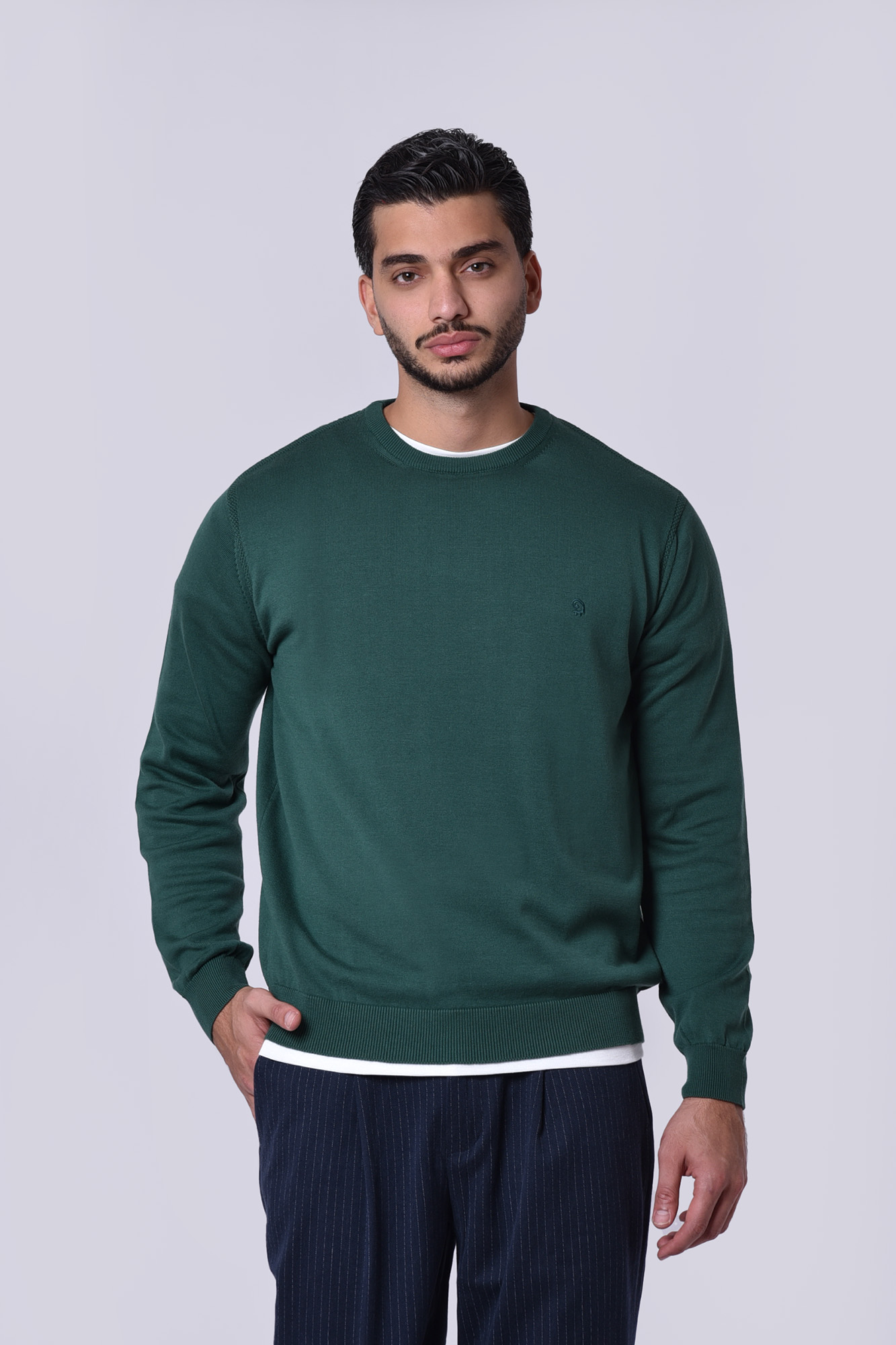 بافت یقه گرد ساده