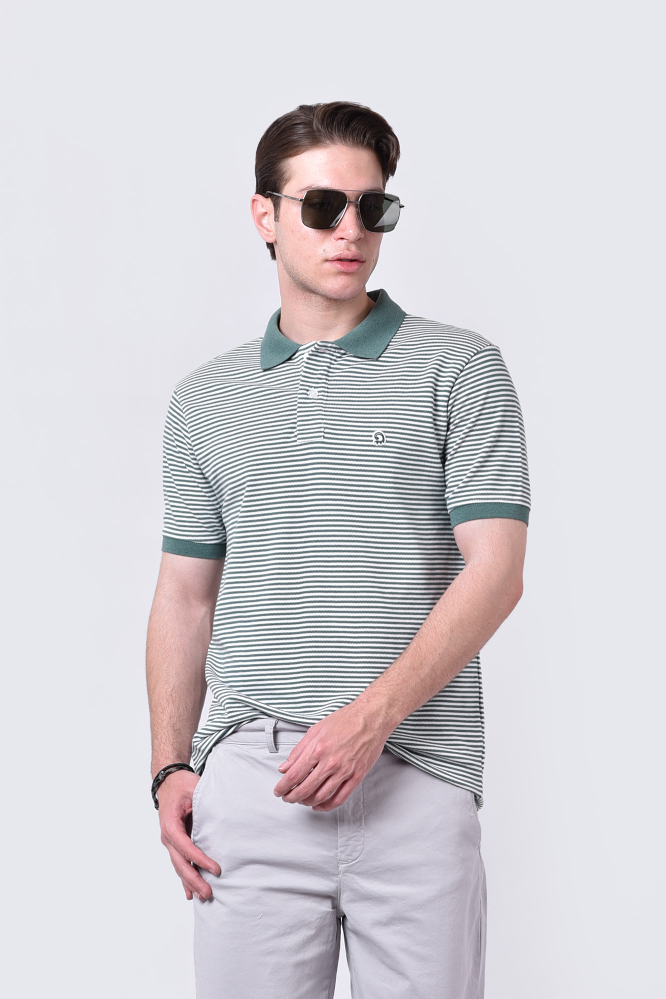 پولوشرت آستین کوتاه راه راه مردانه