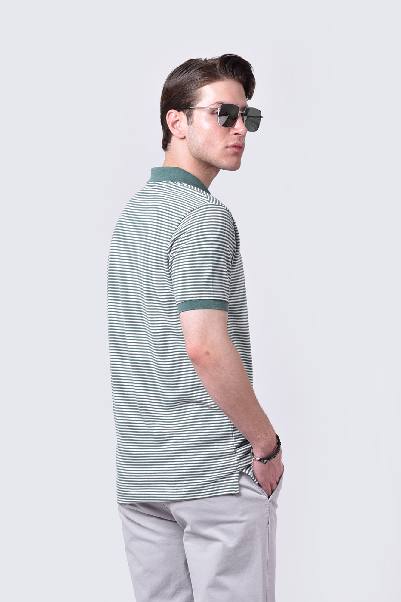 پولوشرت آستین کوتاه راه راه مردانه