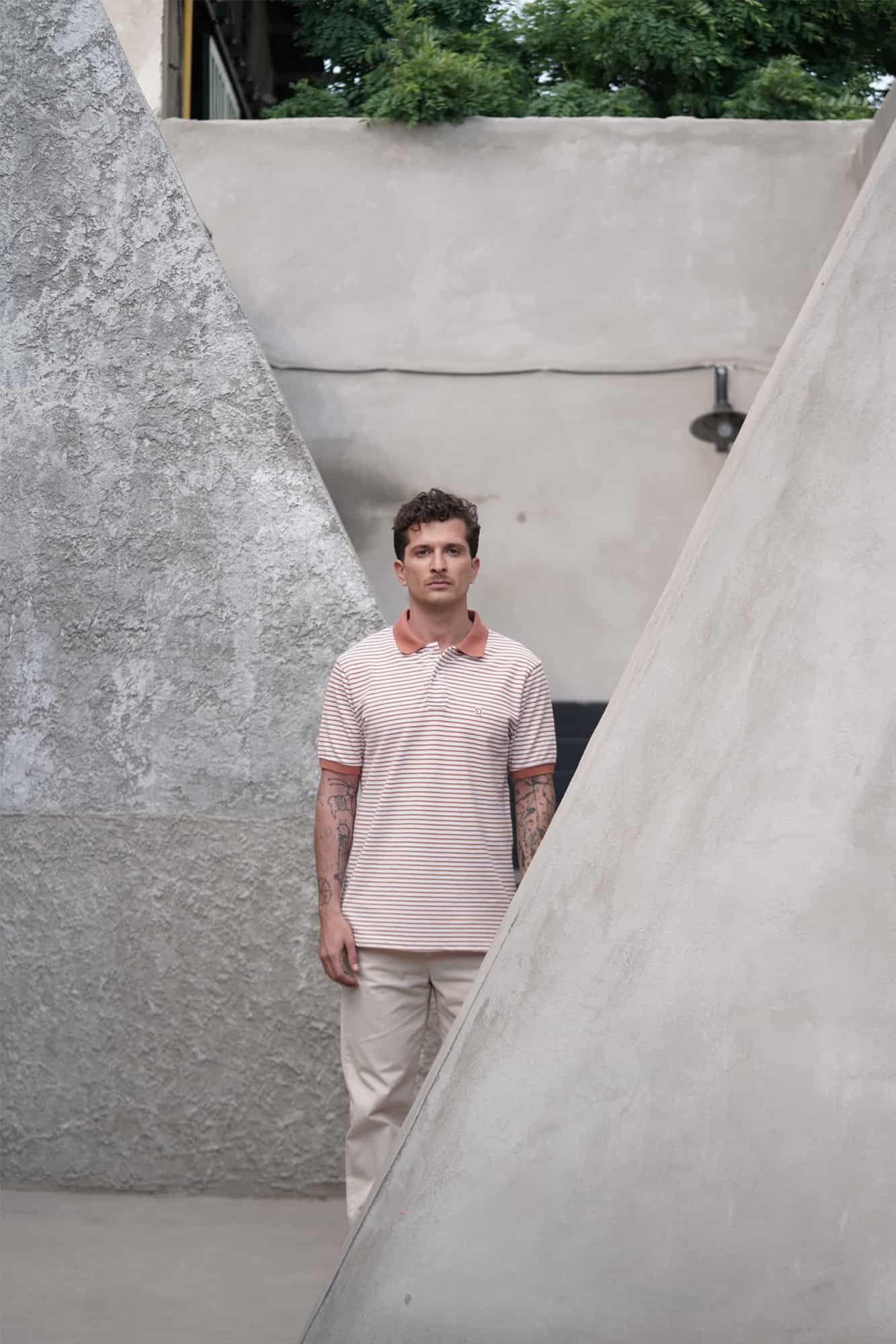 پولوشرت آستین کوتاه راه راه مردانه