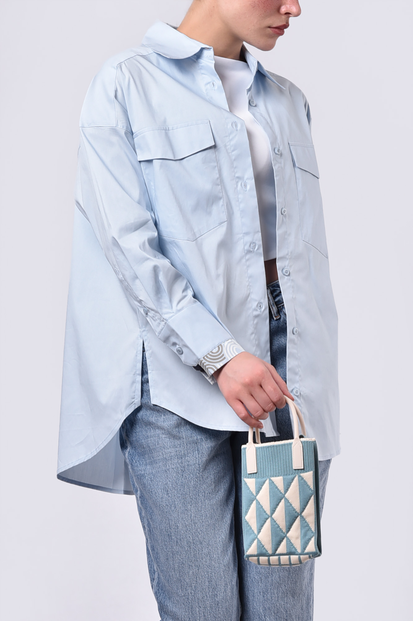 شومیز آستین بلند چاپی زنانه