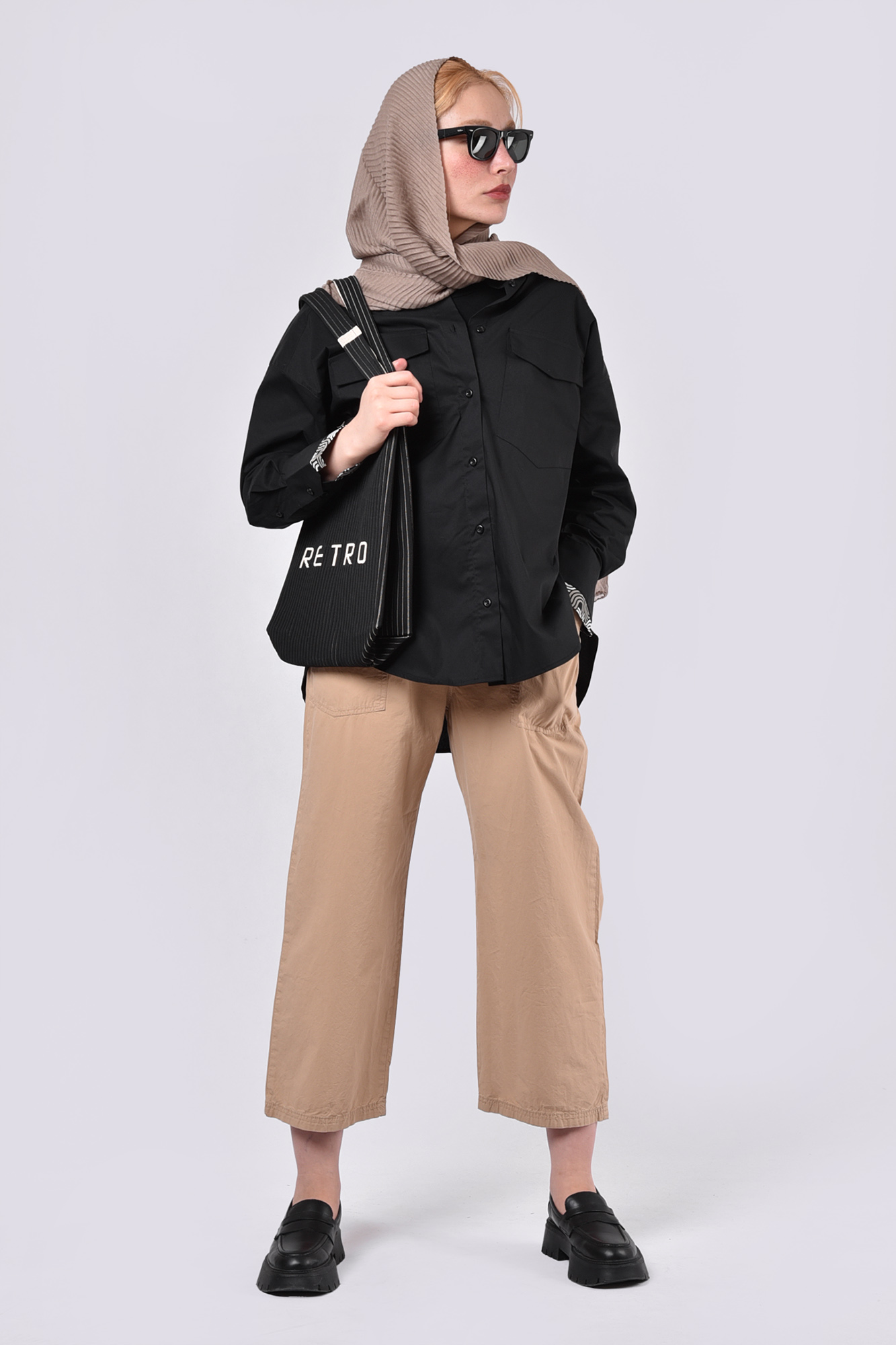 شومیز آستین بلند چاپی زنانه