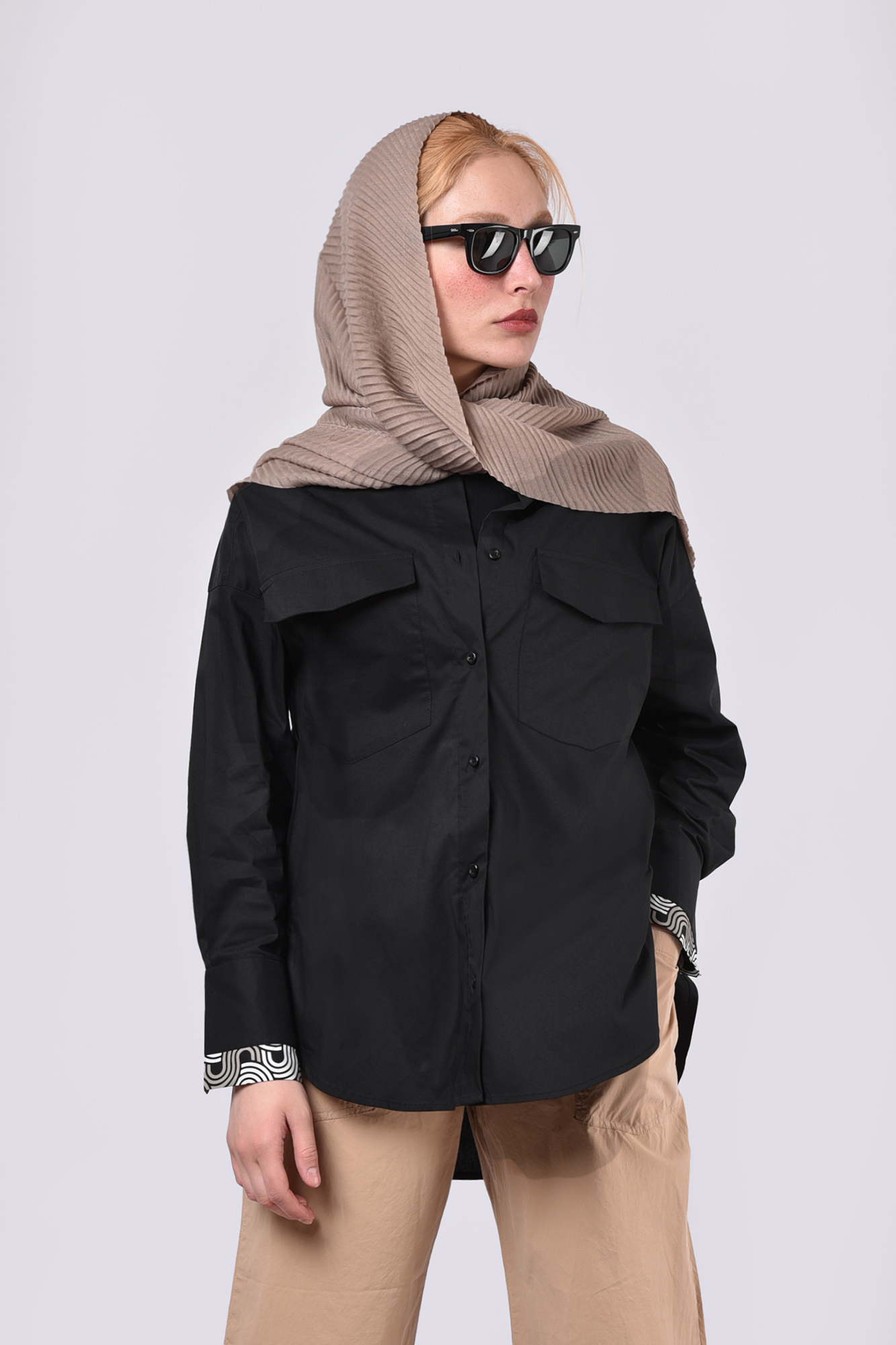 شومیز آستین بلند چاپی زنانه