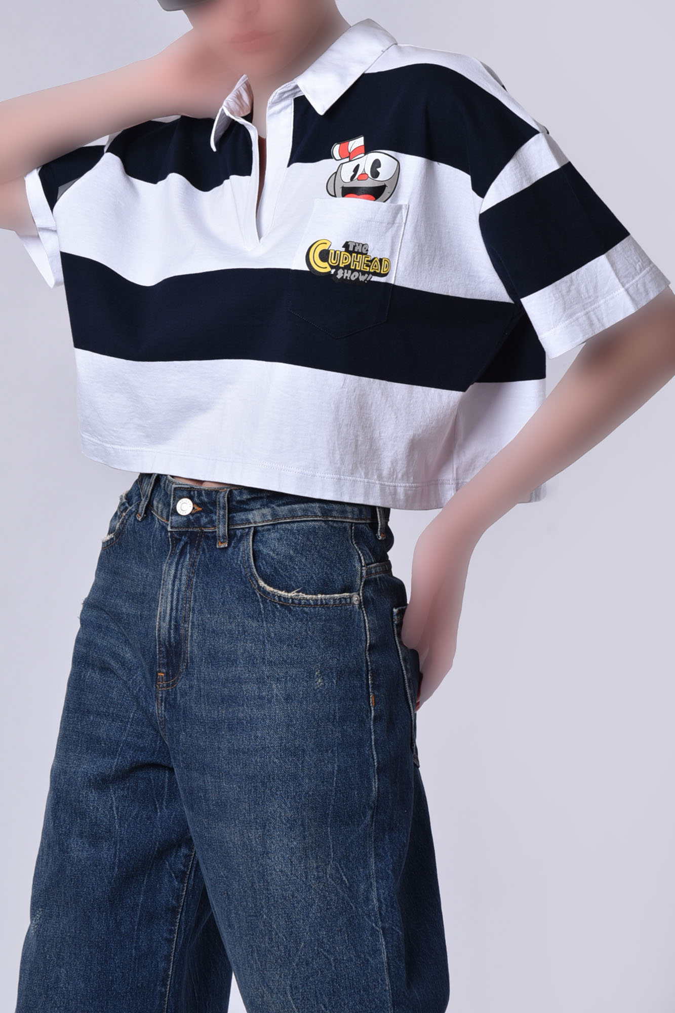 پولوشرت آستین کوتاه چاپی زنانه