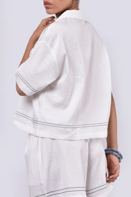 شومیز آستین کوتاه گلدوزی زنانه