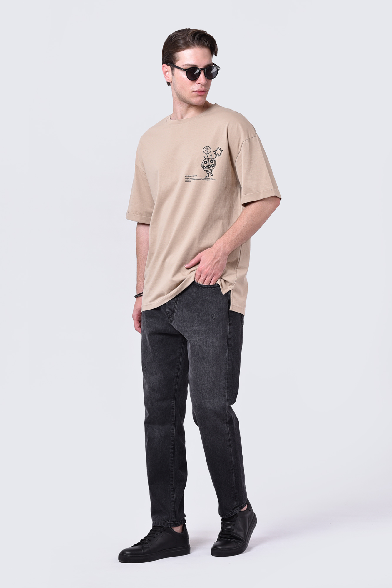 تیشرت آستین کوتاه چاپی مردانه