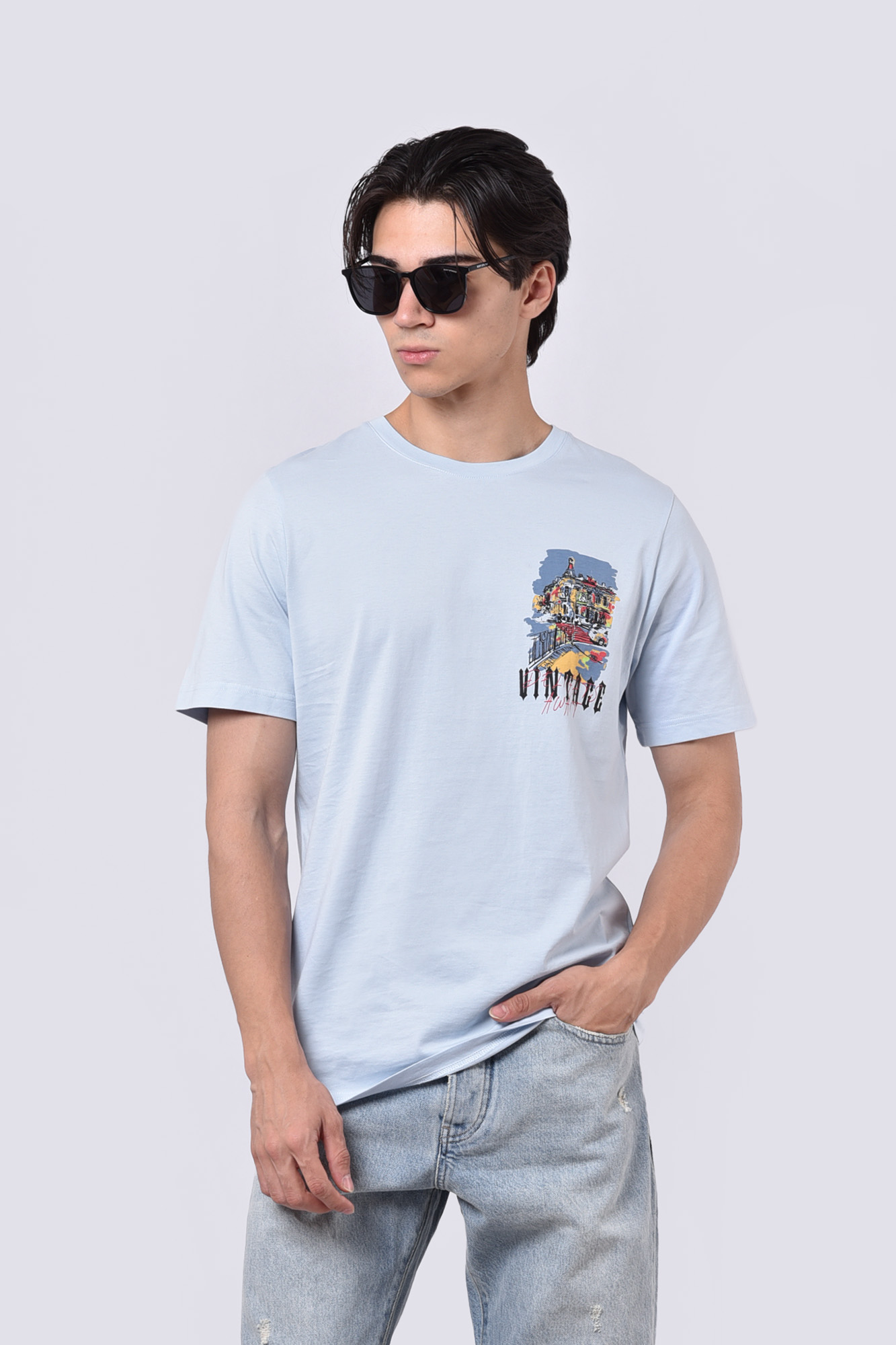 تیشرت آستین کوتاه چاپی مردانه