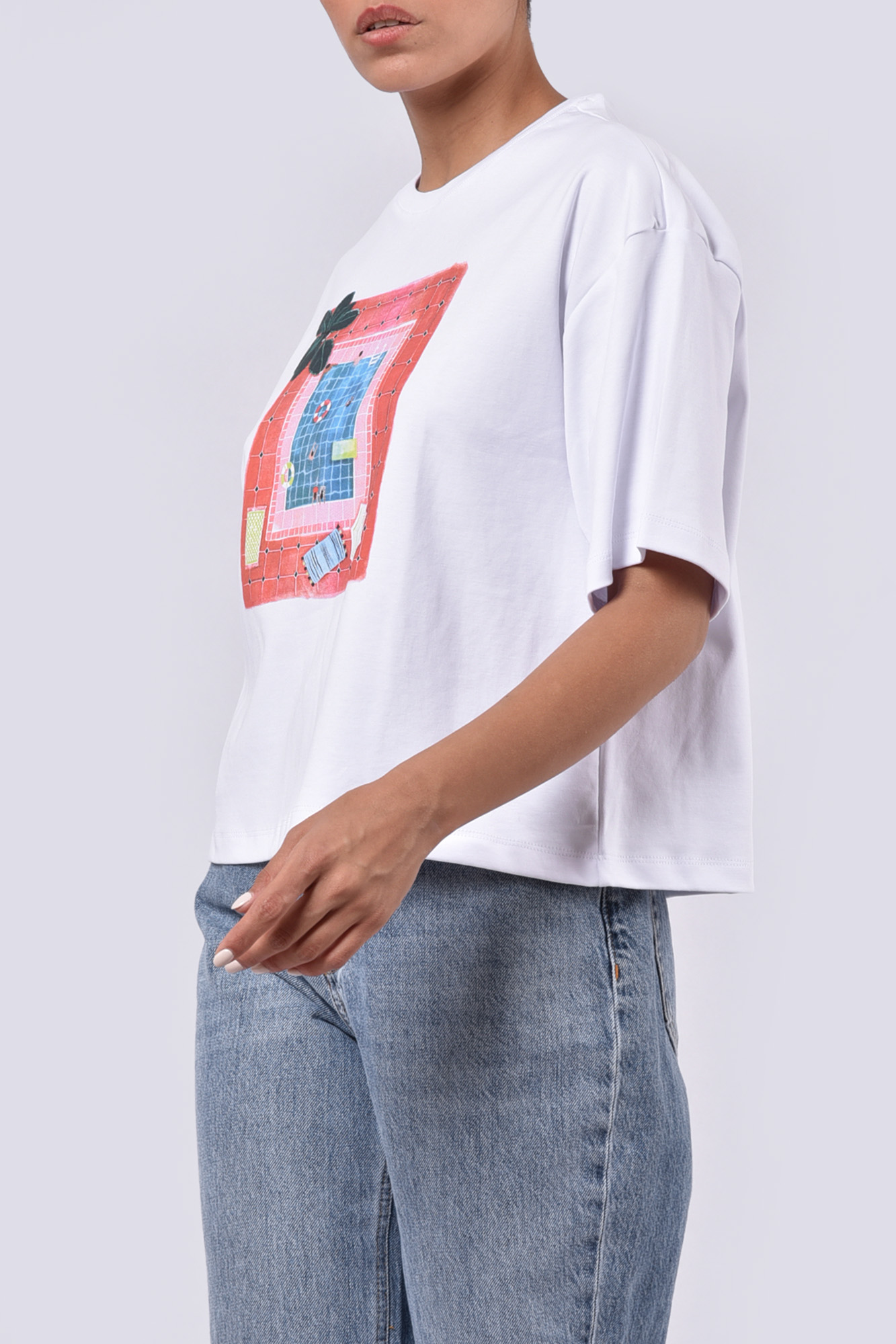 تیشرت آستین کوتاه چاپی زنانه