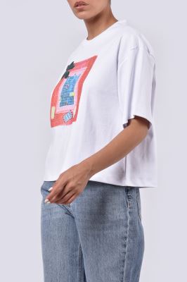 تیشرت آستین کوتاه چاپی زنانه