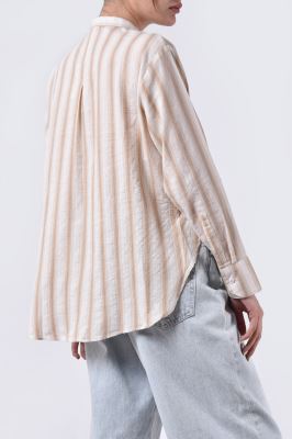 شومیز آستین بلند راه راه زنانه