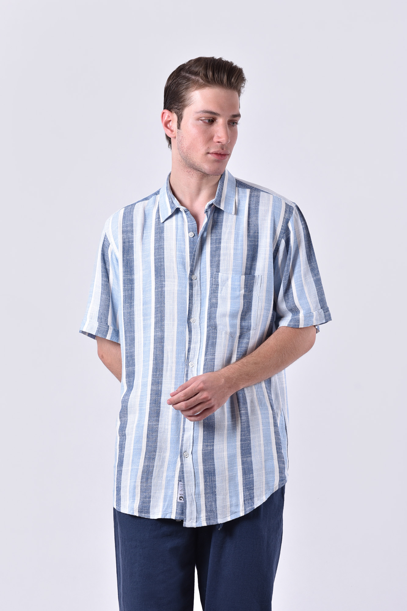 پیراهن آستین کوتاه راه راه مردانه