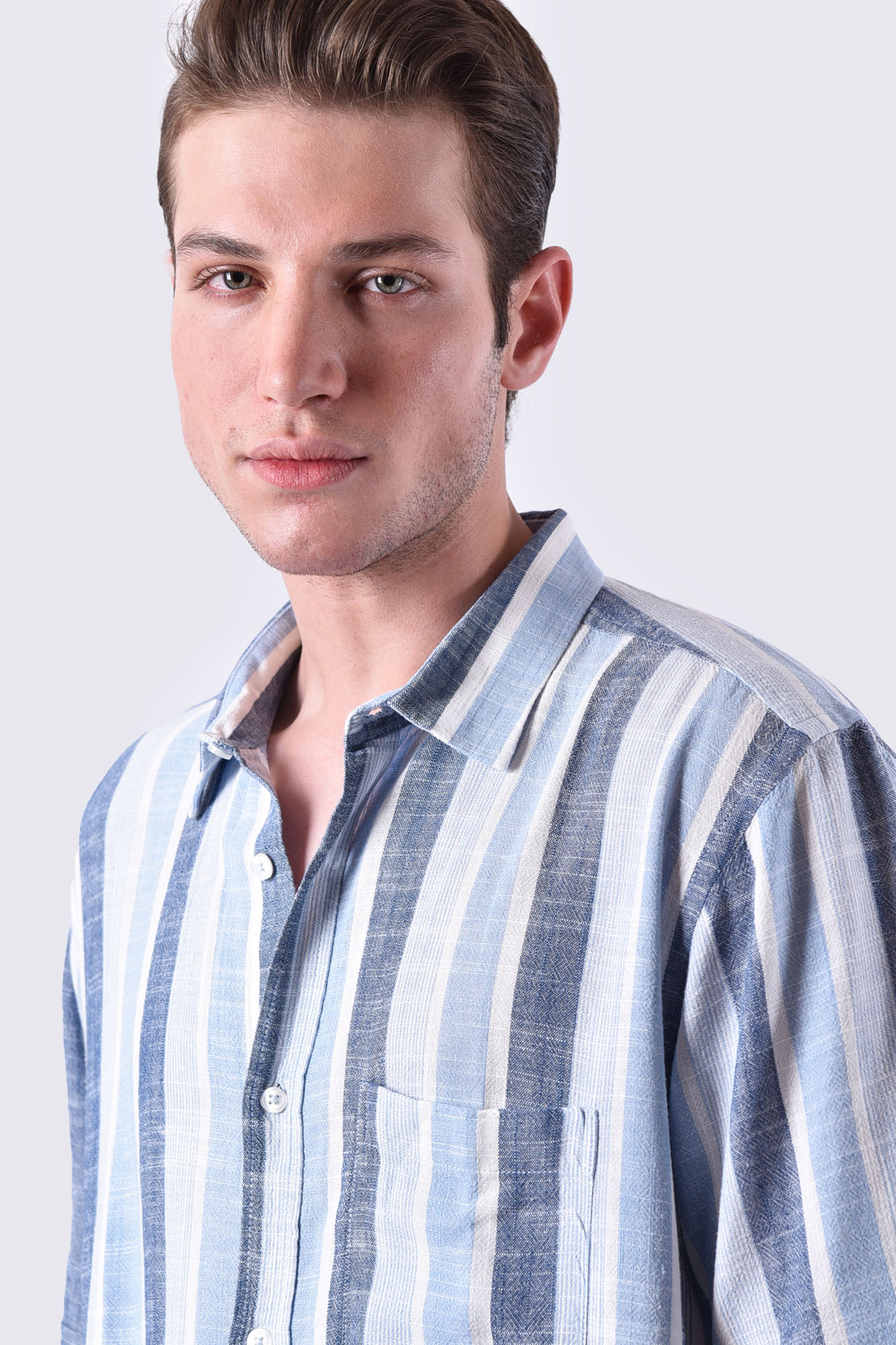 پیراهن آستین کوتاه راه راه مردانه