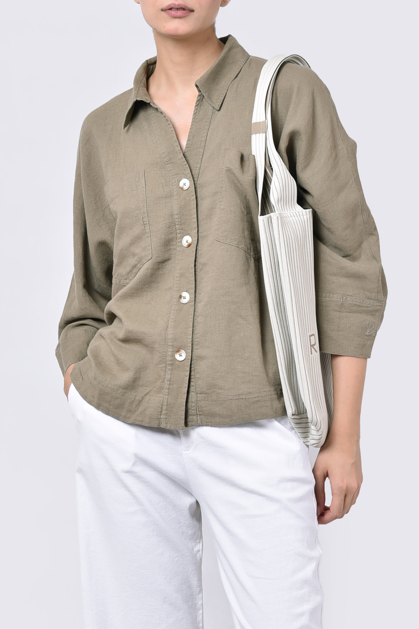 شومیز آستین بلند لینن