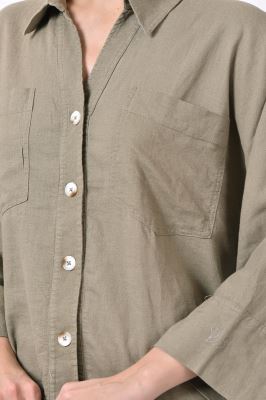 شومیز آستین بلند لینن