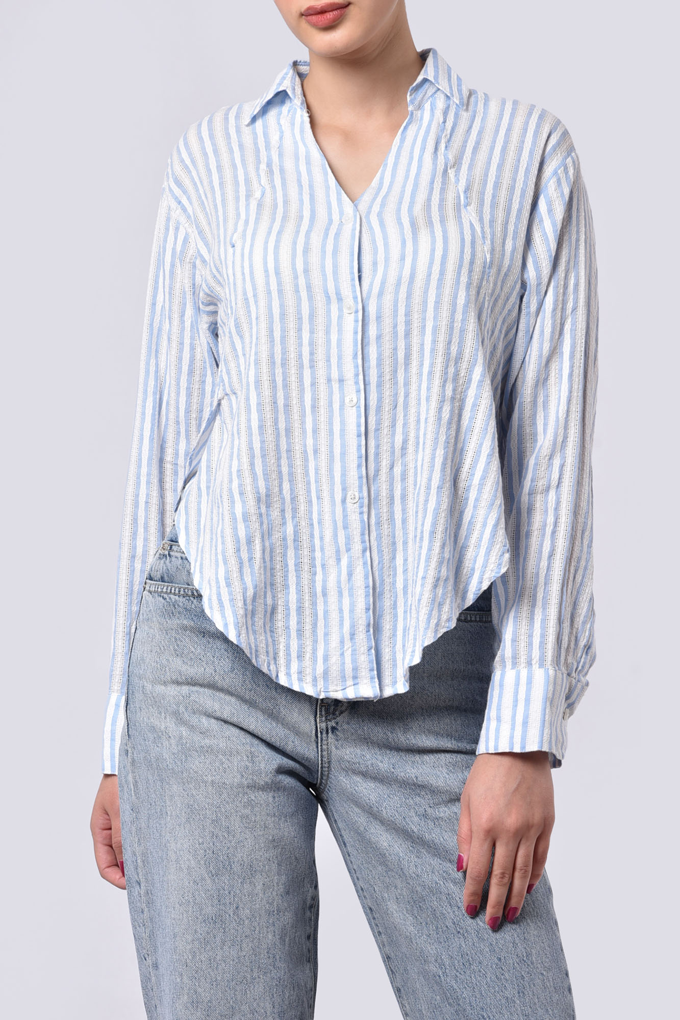 شومیز آستین بلند راه راه