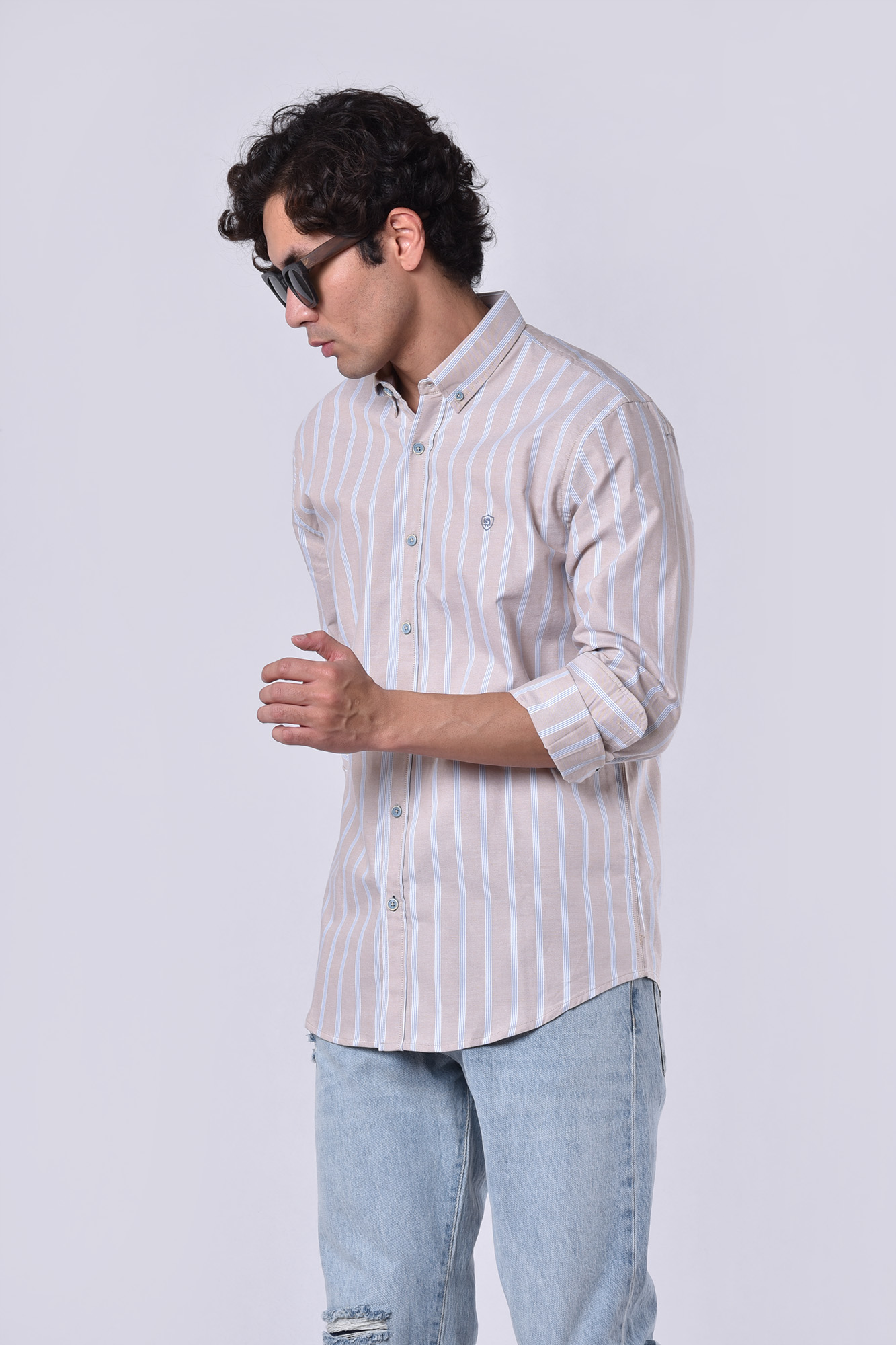 پیراهن آستین بلند راه راه