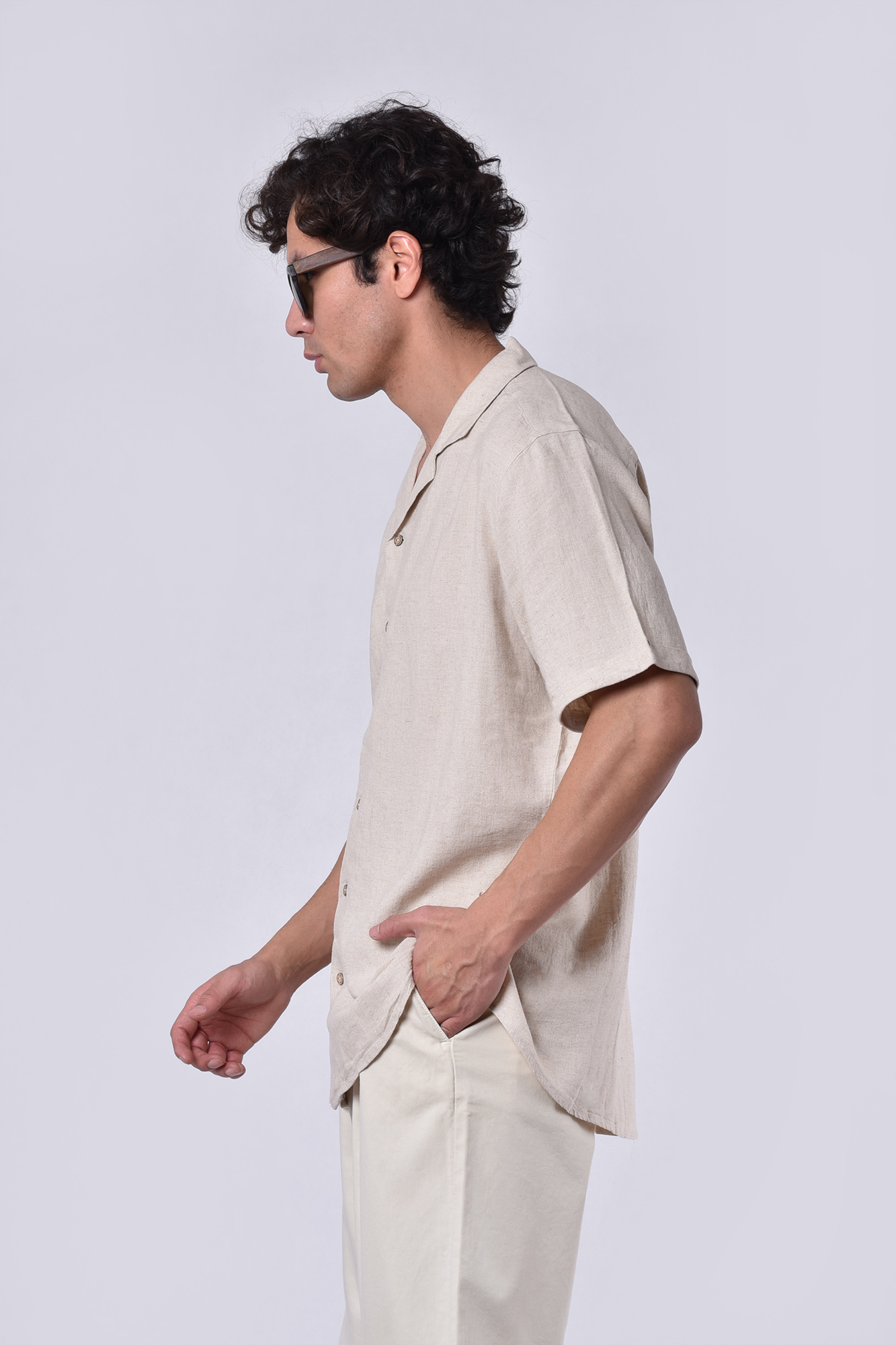 پیراهن آستین کوتاه لینن