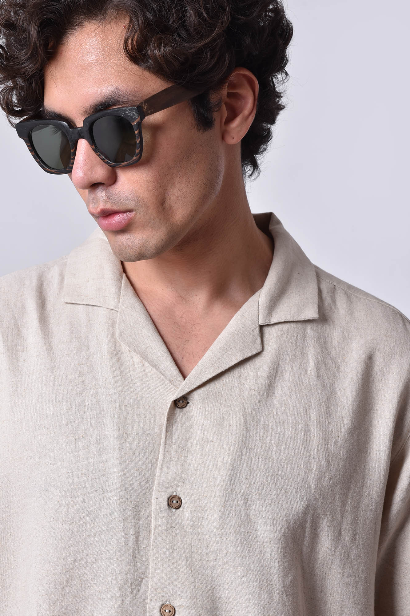 پیراهن آستین کوتاه لینن