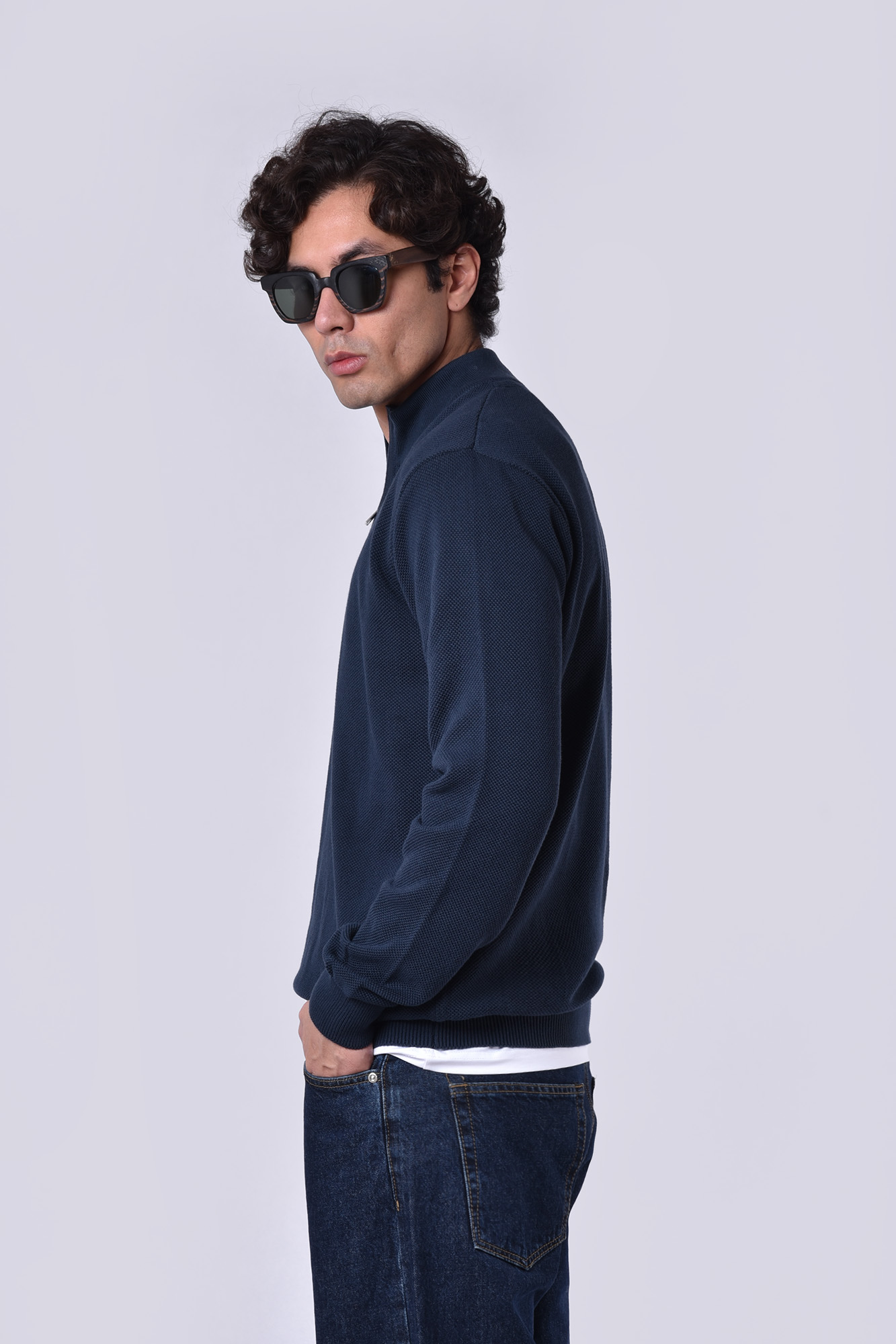 پلیور بافت نیم زیپ