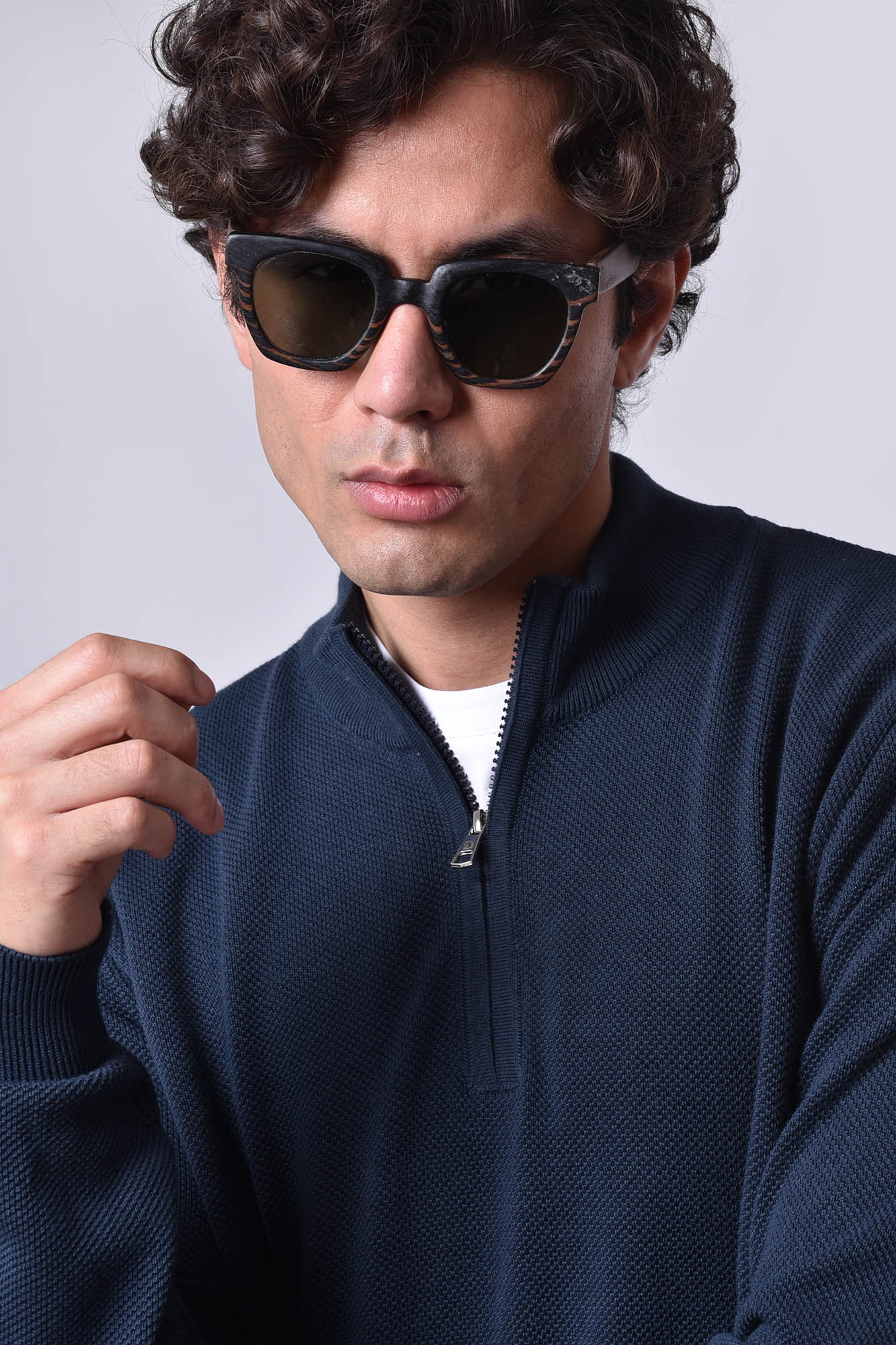 پلیور بافت نیم زیپ