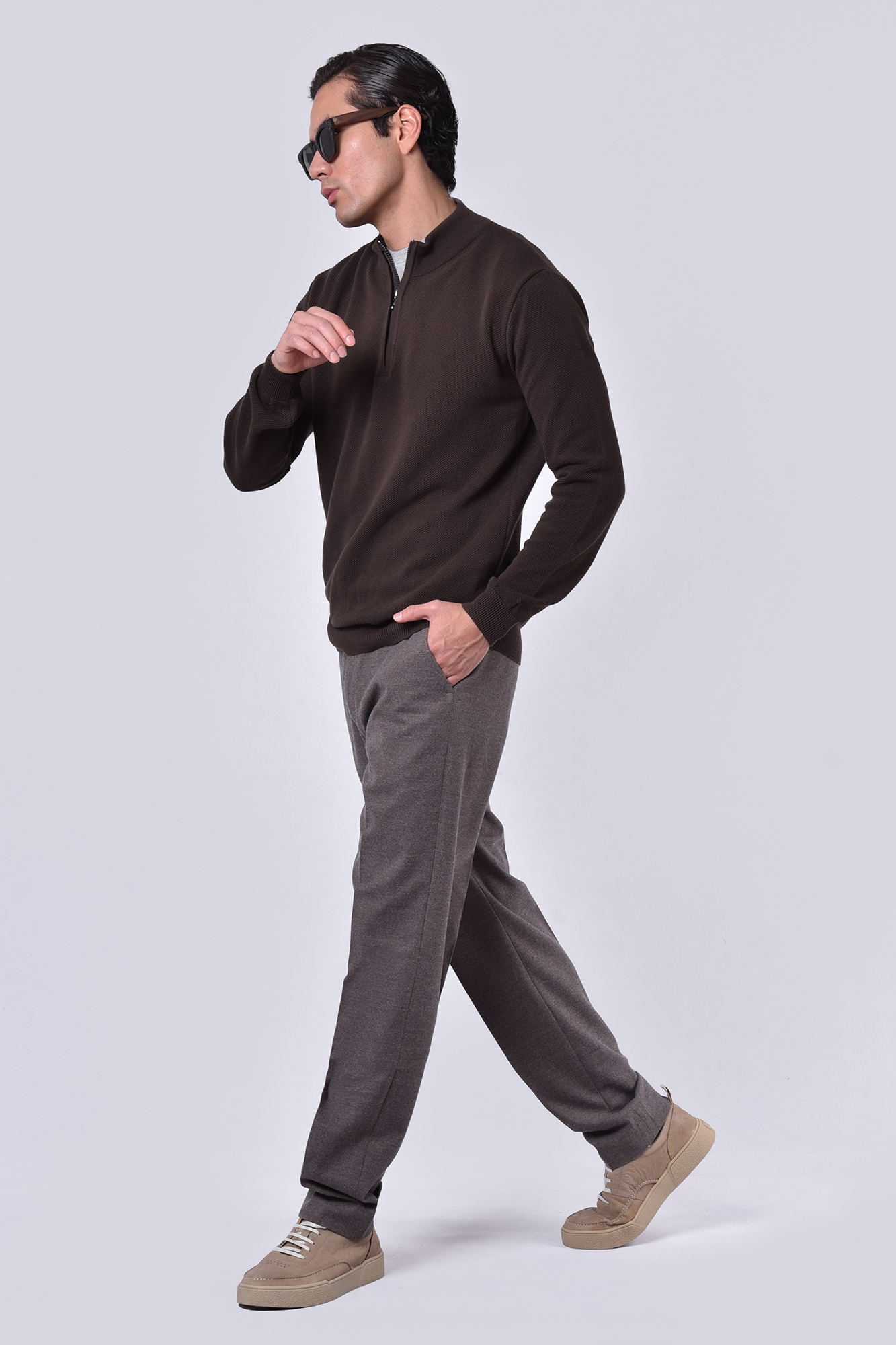 پلیور بافت نیم زیپ