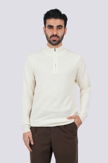 پلیور بافت نیم زیپ