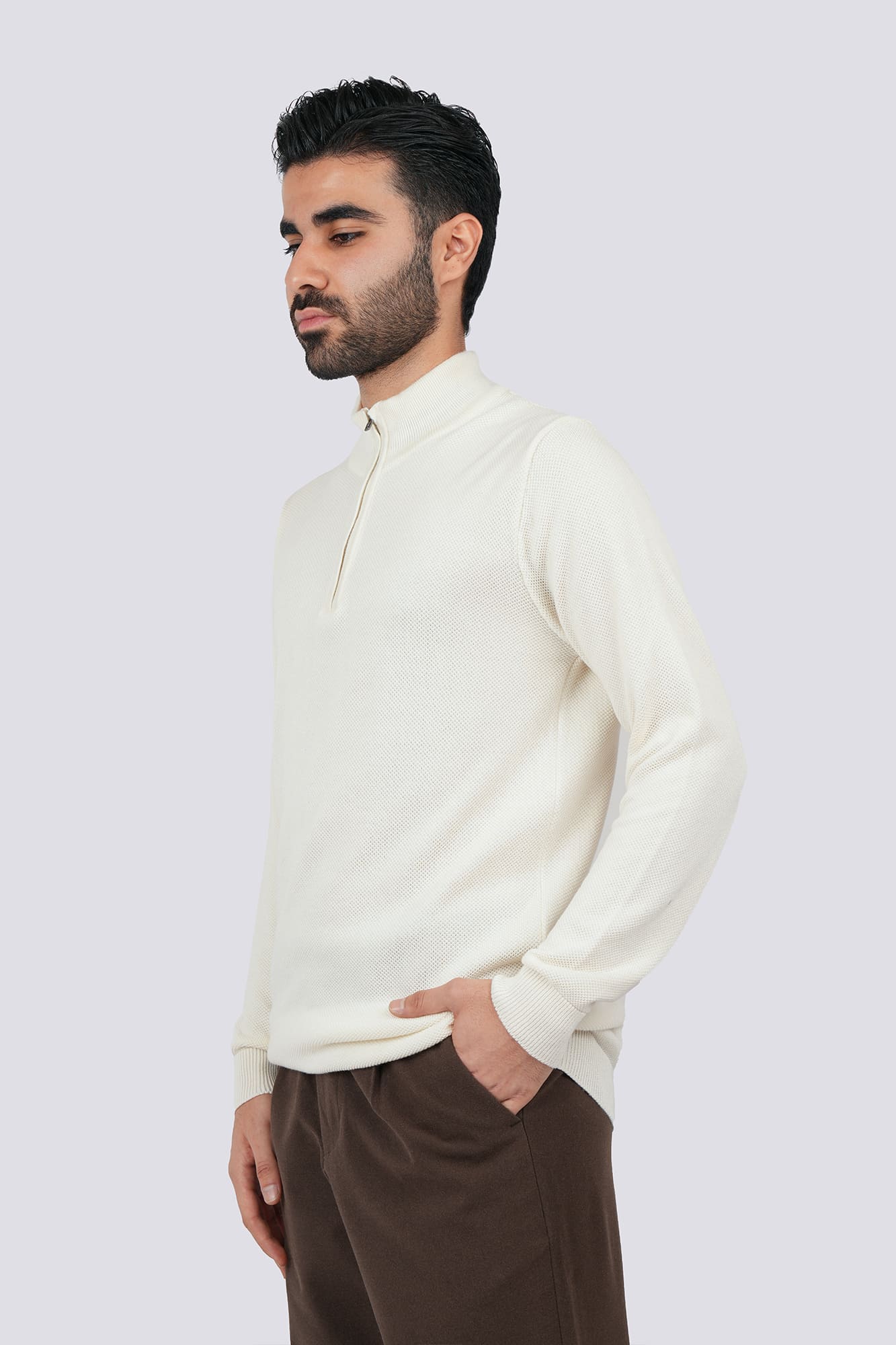 پلیور بافت نیم زیپ