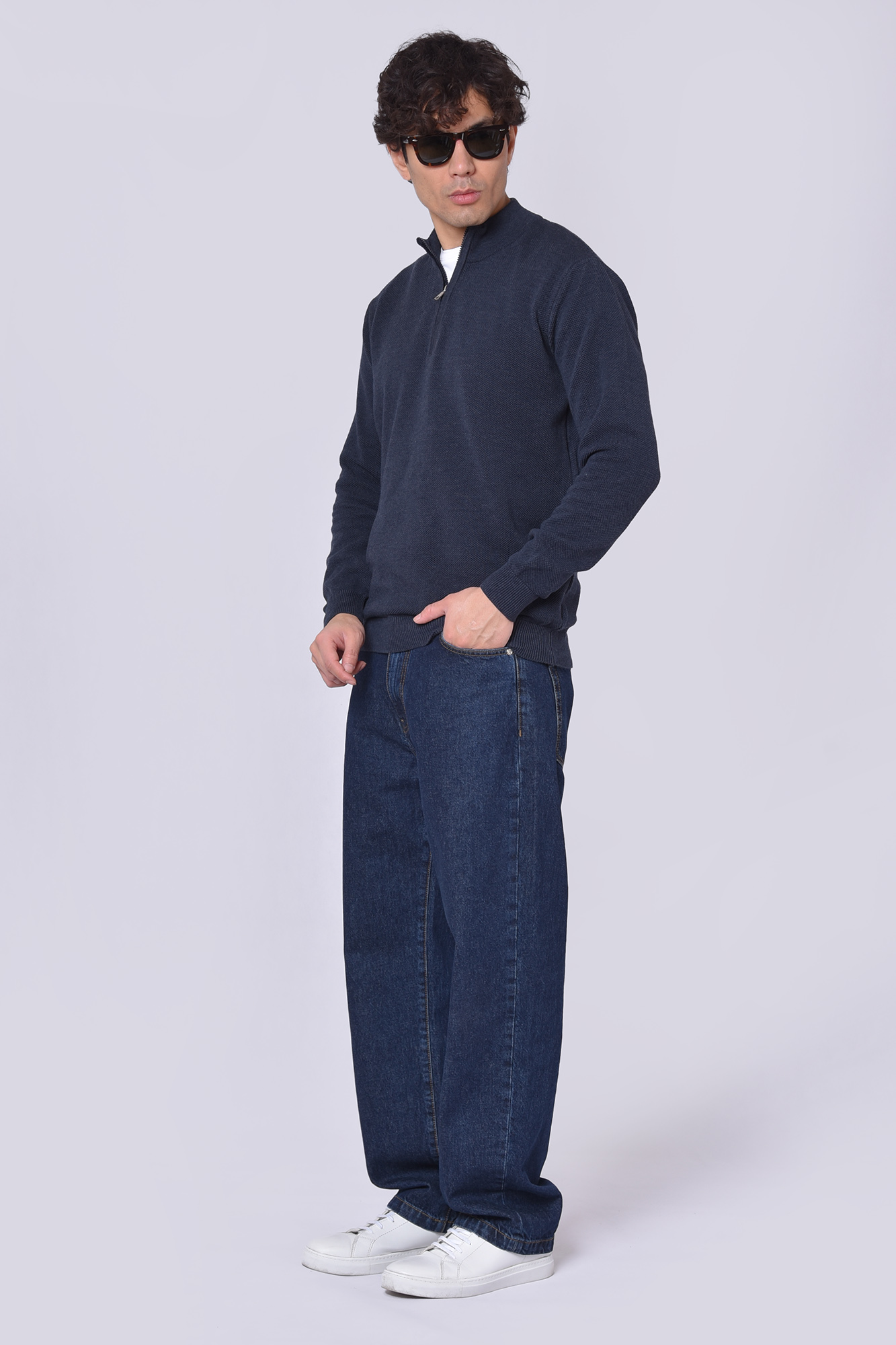 پلیور بافت نیم زیپ