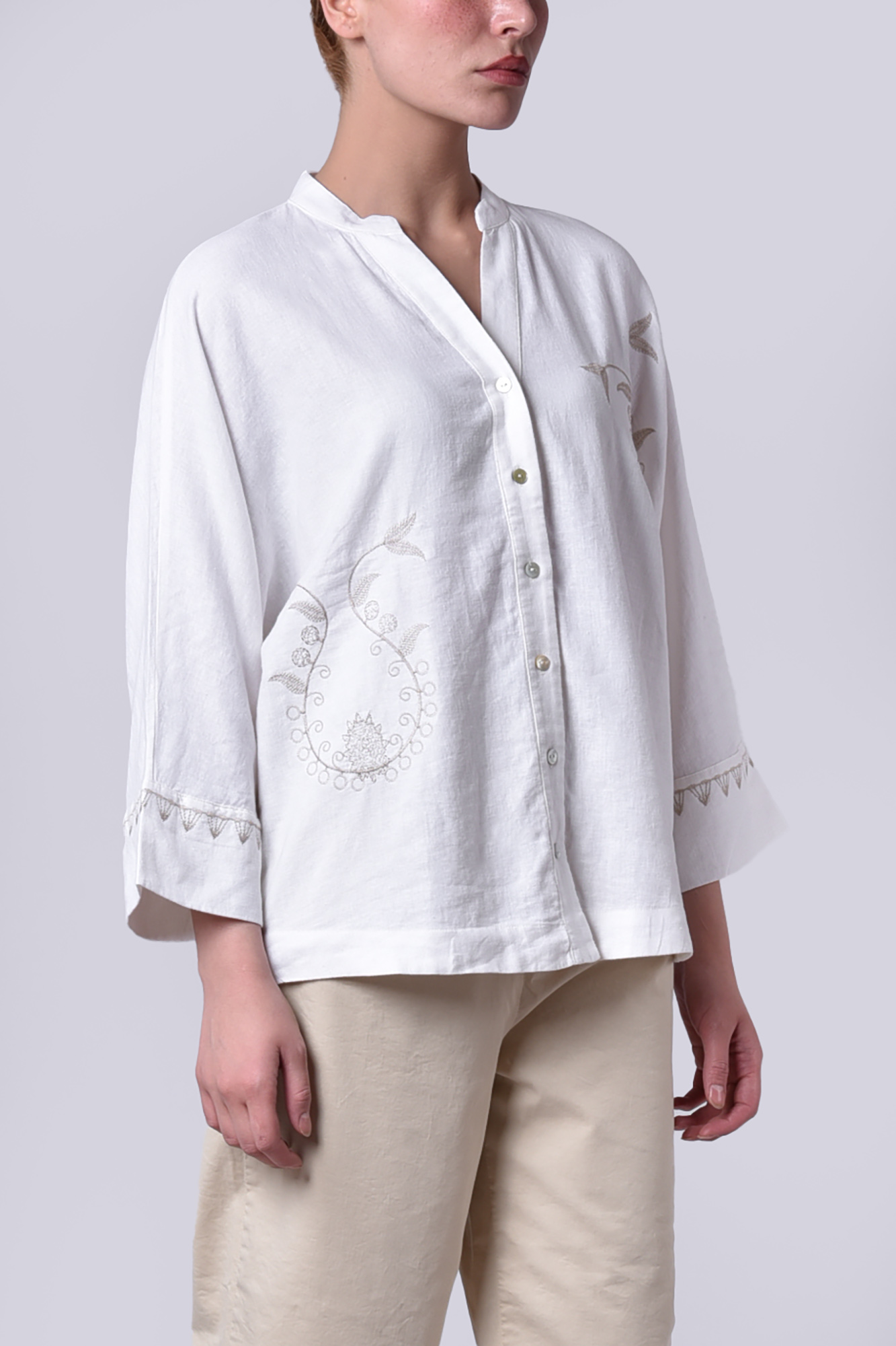 شومیز آستین بلند گلدوزی