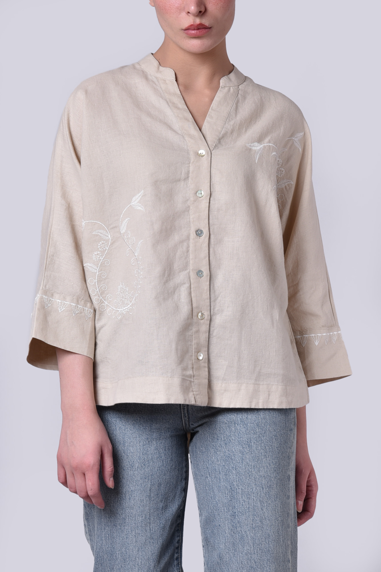 شومیز آستین بلند گلدوزی