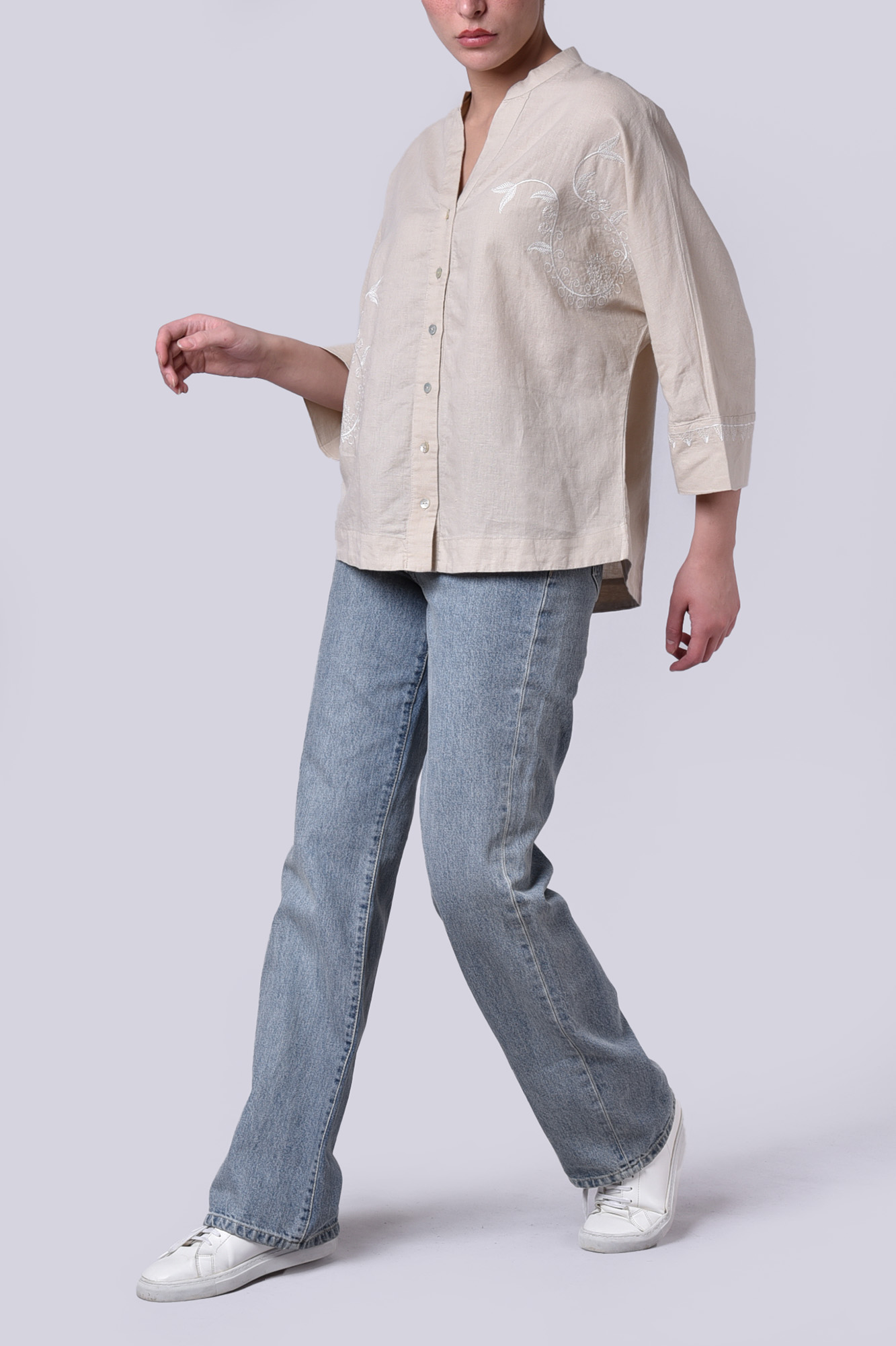 شومیز آستین بلند گلدوزی