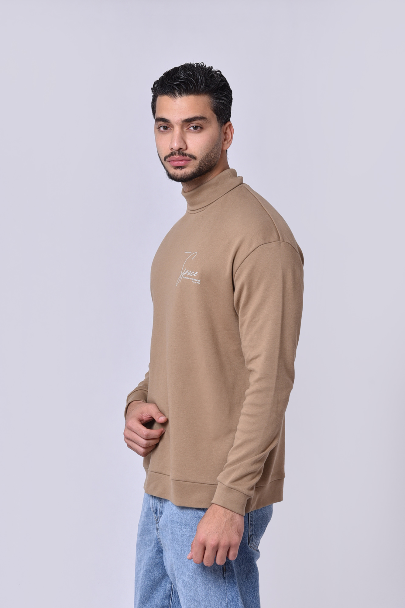 تیشرت آستین بلند یقه اسکی چاپی