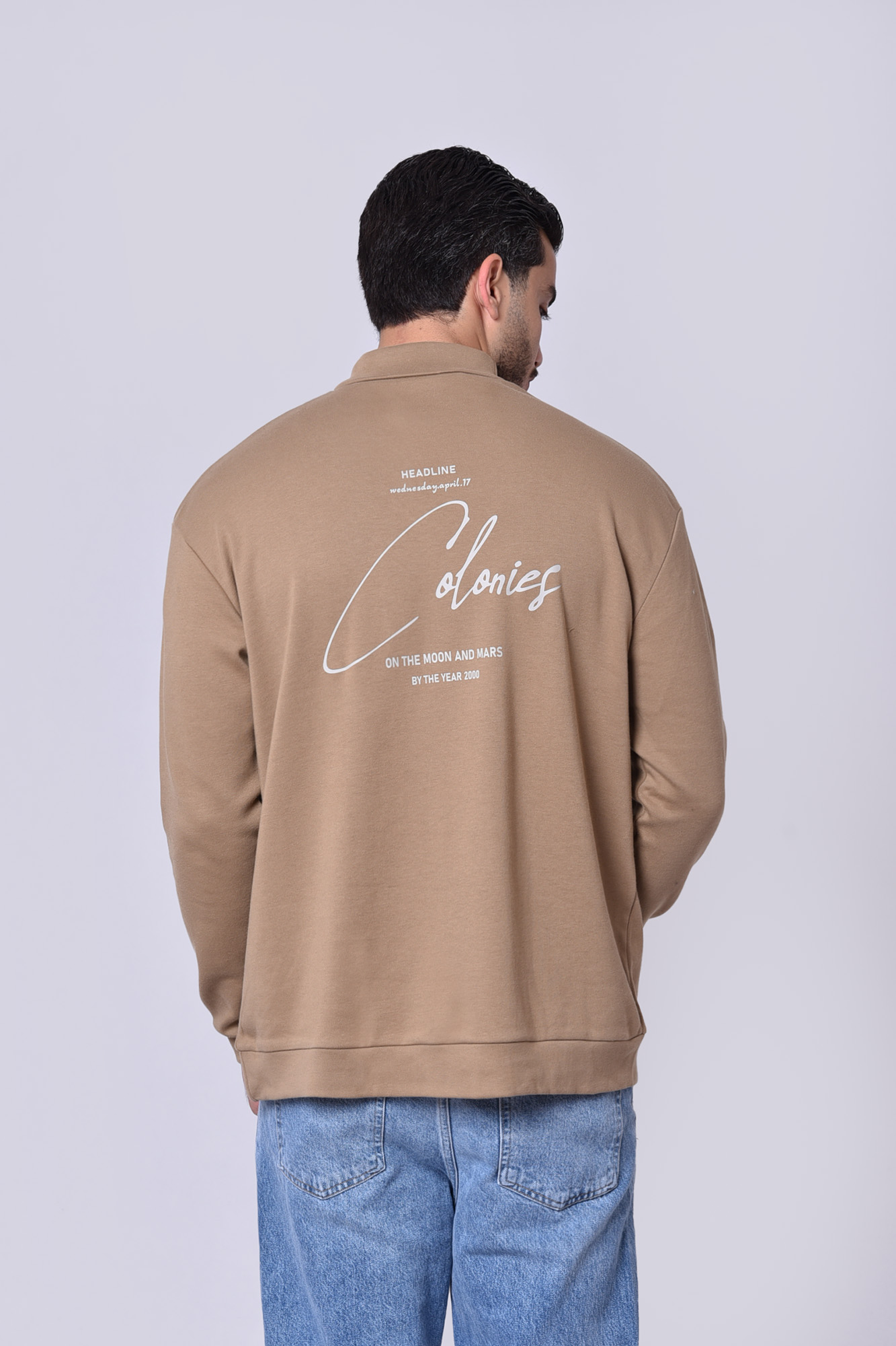 تیشرت آستین بلند یقه اسکی چاپی