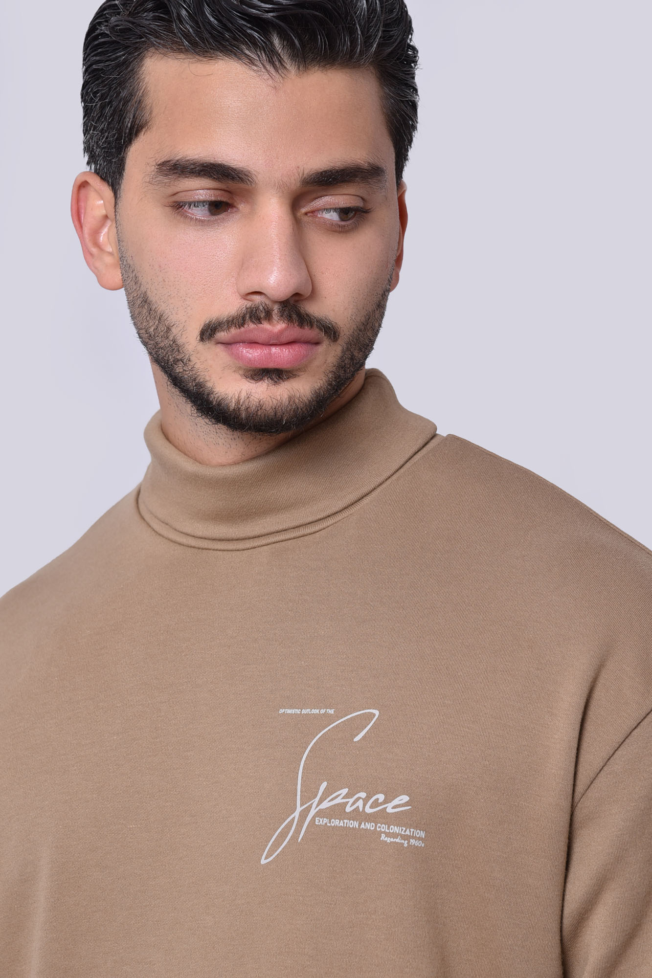 تیشرت آستین بلند یقه اسکی چاپی