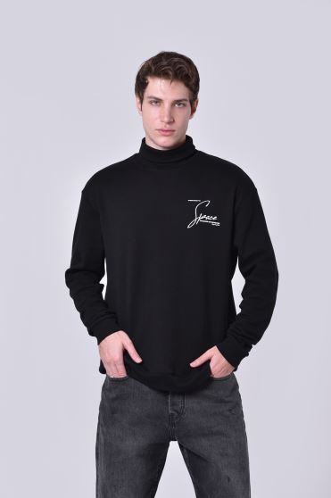 تیشرت آستین بلند یقه اسکی چاپی