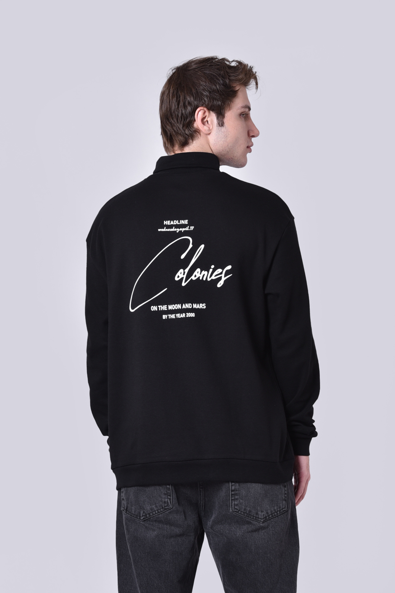 تیشرت آستین بلند یقه اسکی چاپی