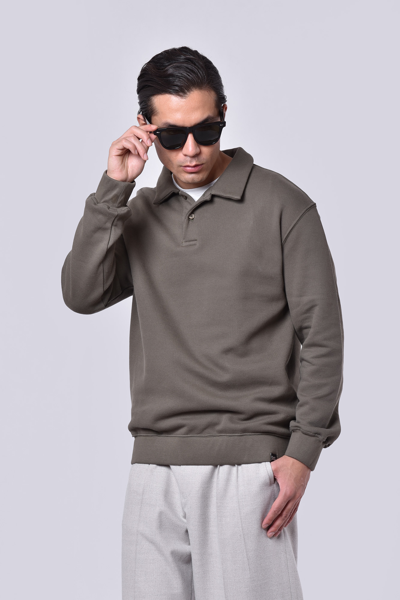 پولوشرت آستین بلند ساده