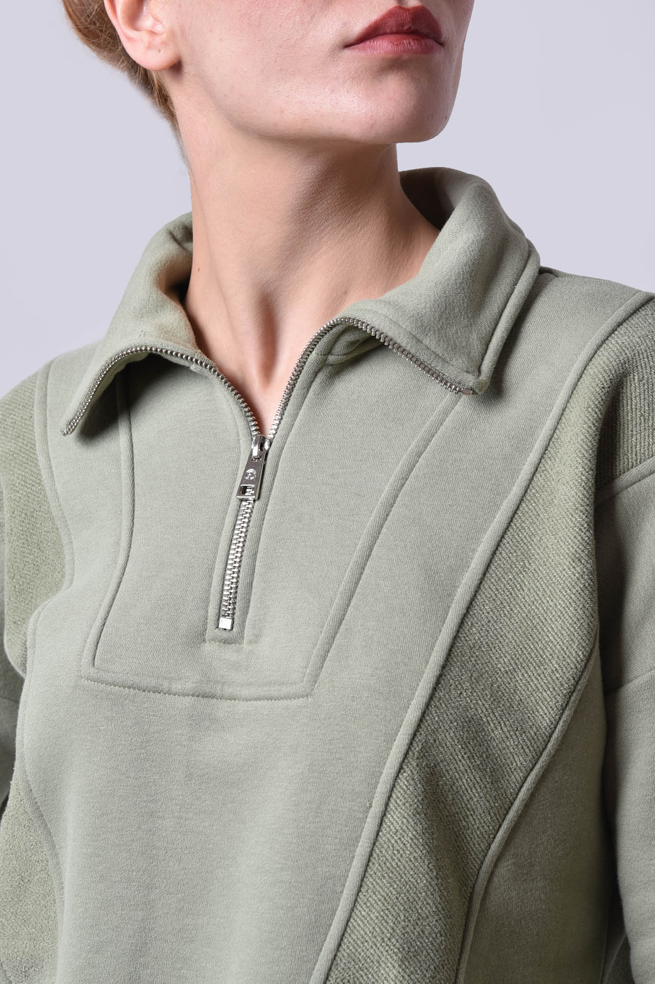 سوئیشرت نیم زیپ ساده