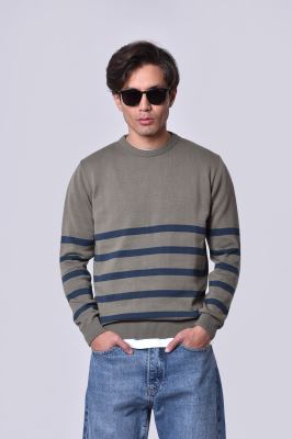 بافت یقه گرد راه راه