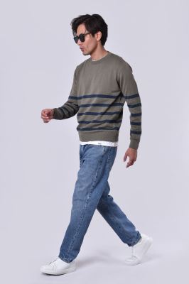 بافت یقه گرد راه راه