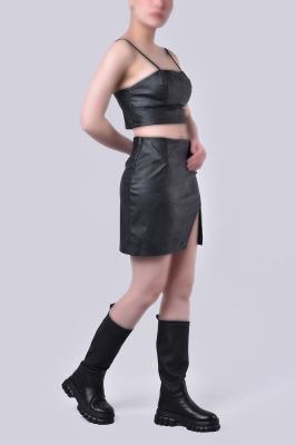 تاپ پیراهنی چرم