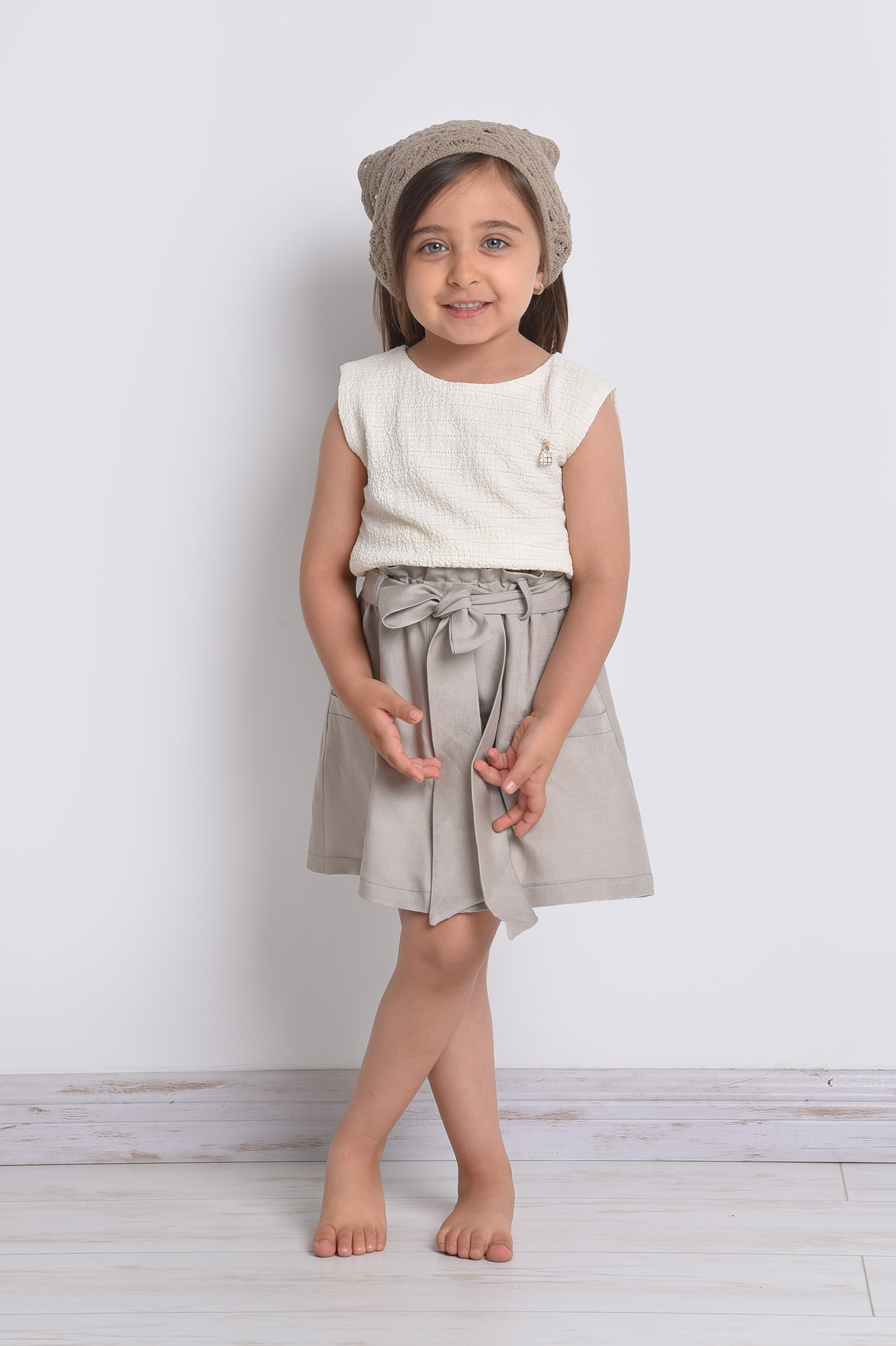 دامن کوتاه لینن دخترانه