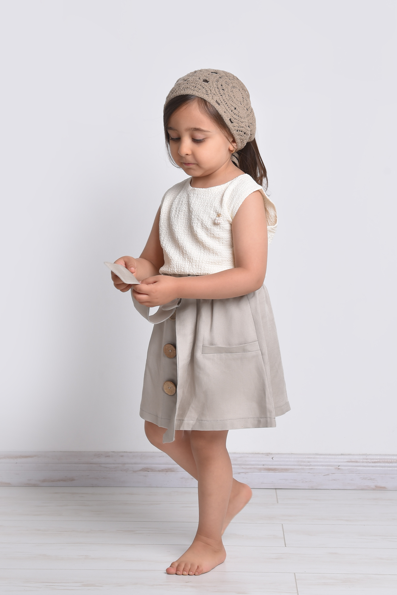 دامن کوتاه لینن دخترانه