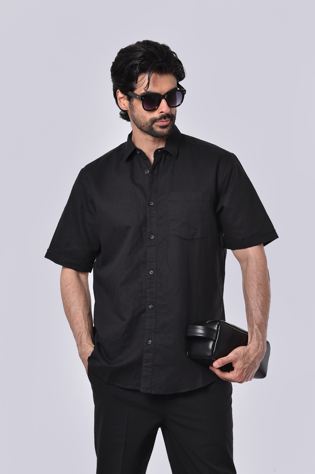 پیراهن آستین کوتاه لینن