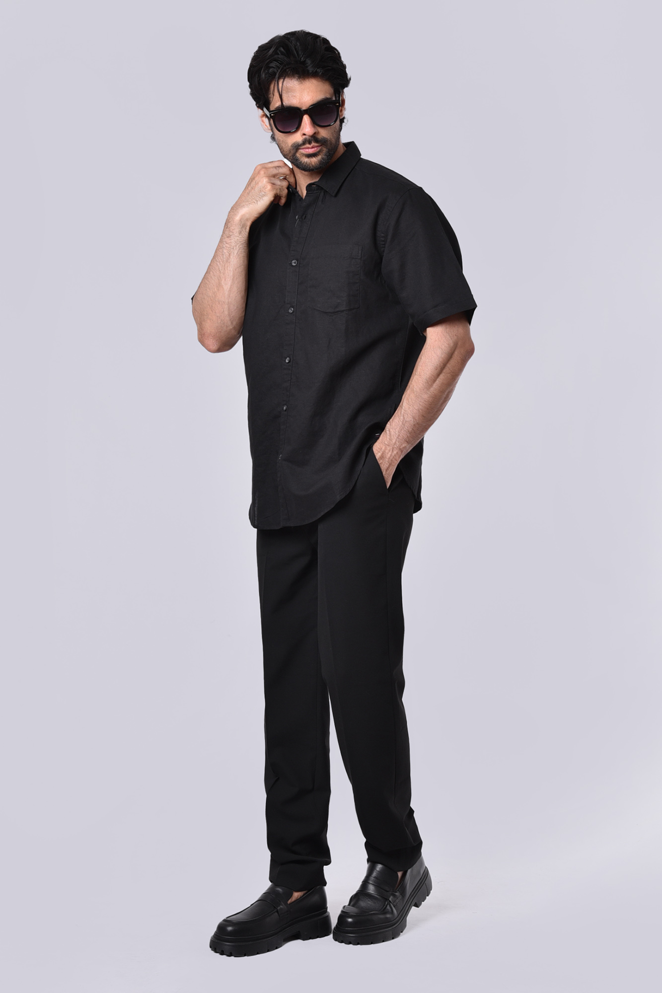 پیراهن آستین کوتاه لینن