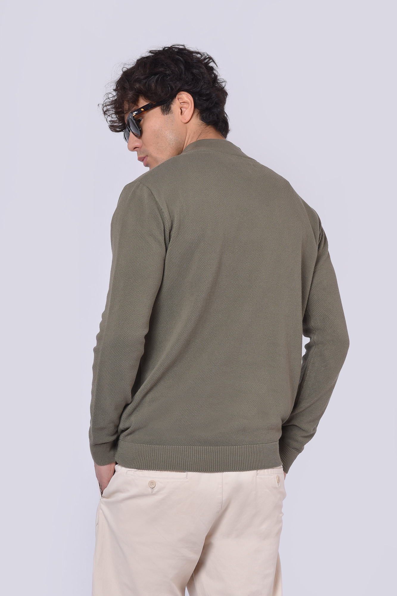 پلیور بافت نیم زیپ