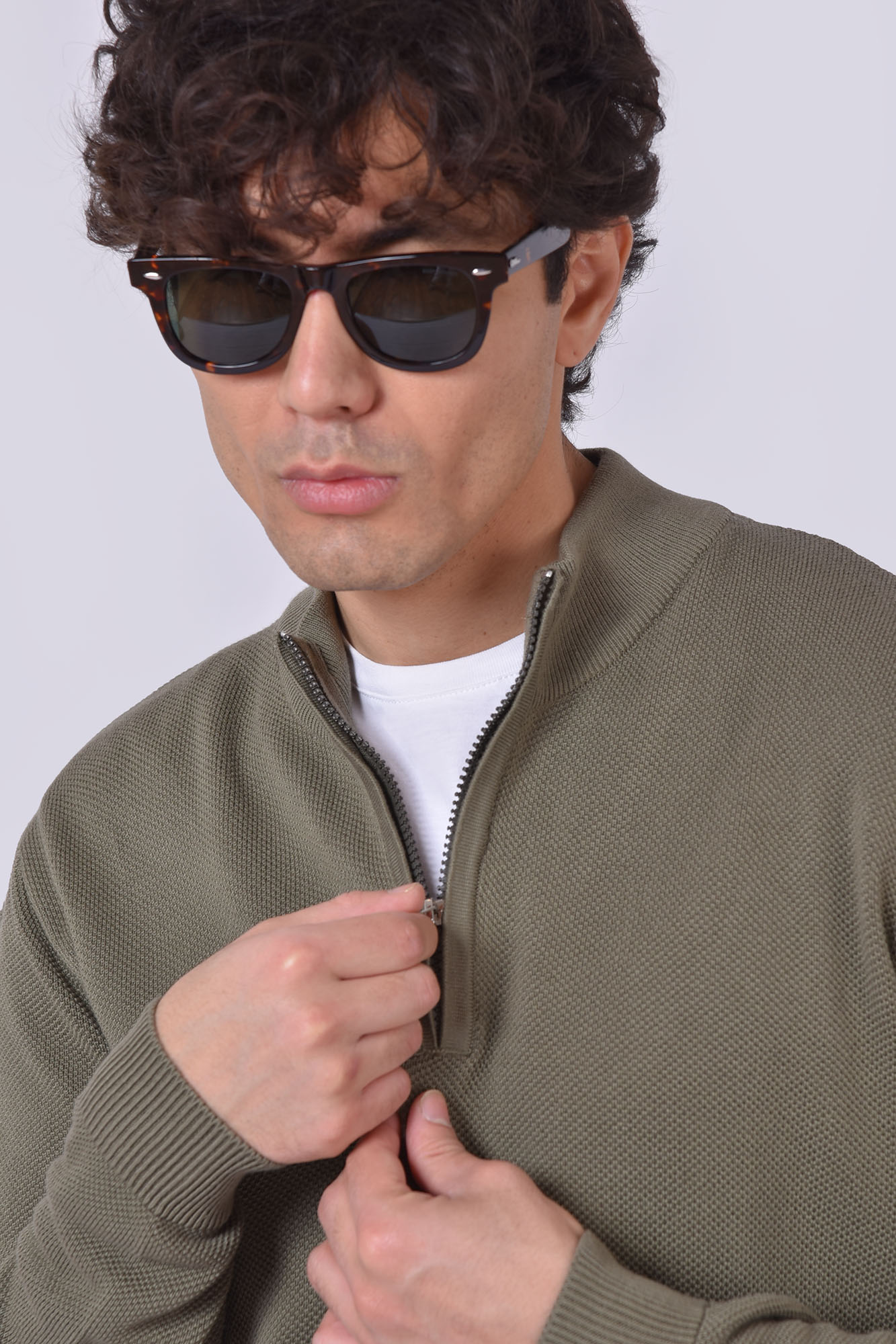 پلیور بافت نیم زیپ