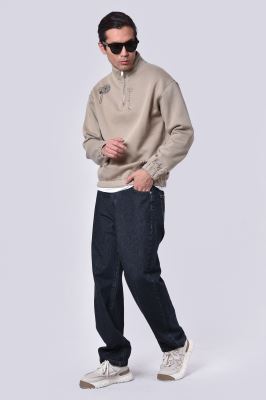 سوئیشرت نیم زیپ گلدوزی